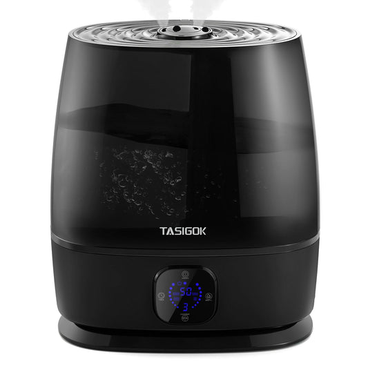 Humidifiers for Bedroom Home, 6L Cool and Warm Mist Air Humidifier for Large Room Baby Nursery, 50H Easy Clean and Top Fill, Quiet with Ultrasonic, Essential Oils, Auto Mode, for House, Plants