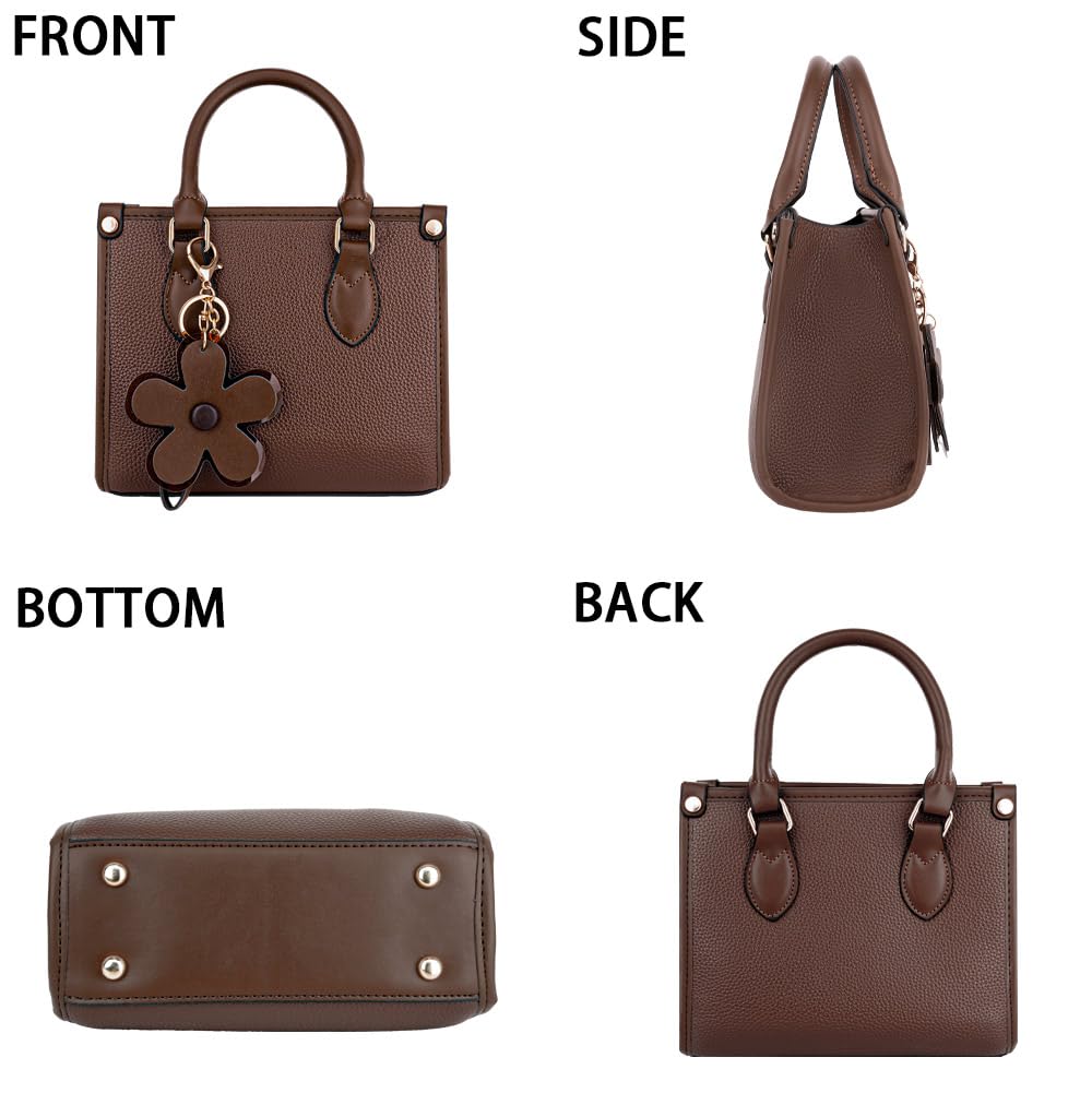 Small Crossbody Bags for Women Mini Leather Shoulder Satchel Purses Top Handle Tote Handbags with Adjustable Strap for ladies