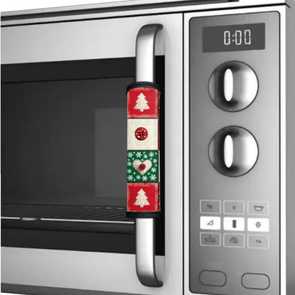 Hwzdsyxl Fridge Door Handle Covers Winter Kitchen Appliance Protective Gloves 6 PCS Anti-Scratch Refrigerator Handle Cover for Christmas Decor, Christmas Tree Heart Button Snowflake Print