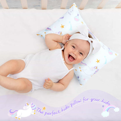UOMNY Toddler Pillowcases for 13X18 12x16 14x19 Pillow Unicorn Toddler Pillow Case for Girls 2 Pack Kids Pillowcase for Sleepy Pillows Travel Pillowcases Pink/White