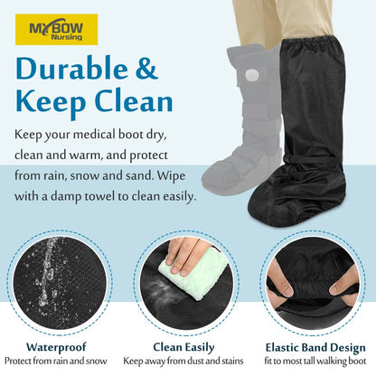 Mybow Walking Boot Cover, Orthopedic Boot for Broken Foot Injuries Cast Cover, Tall Medical Walking Boot Cover, Outdoor Cast Protector, Surgical Recovery Air Walker Boot Accessories (No Sole)