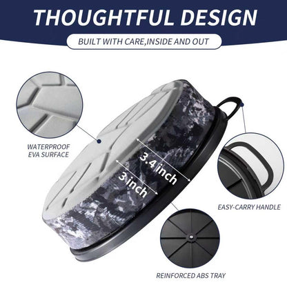 Suzicca 5 Gallon Bucket Seat with 3" Thick Seat Foam Cushion,360°Swivel Bucket Lid Seat,Silent Bucket Seats for Ice Fishing, Baseball, Gardening and Camping, Padded with Memory Foam.