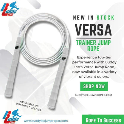 Buddy Lee New Versa Trainer Jump Rope – White – Adjustable Speed Rope for Fitness, Cardio & Training – Lightweight, Durable & Ergonomic Handles