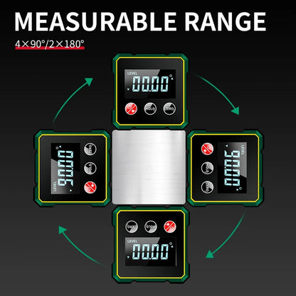 Laidawei Digital Angle Finder with Electronic Laser Level,Inclinometer- 4-side Strong Magnetic Angle Gauge, Protractor,Finder Measuring Tool for Woodworking (Laser Level is Class II,Output<5mW)