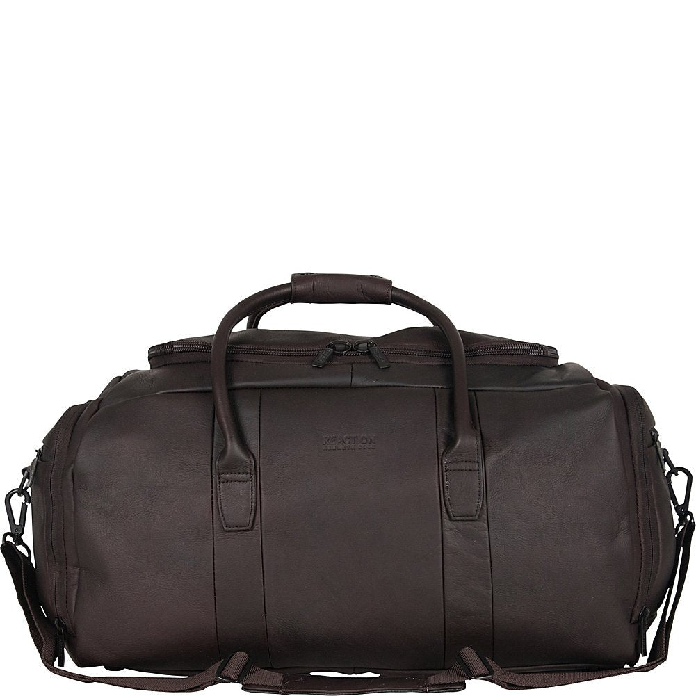 Kenneth Cole REACTION Duff Guy Colombian Leather 20" Single Compartment Top Load Travel Duffel Bag, Brown