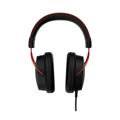 HyperX Cloud Alpha Gaming Headset Headphone Wired Detachable Noise Cancelling Microphone Dual Chamber Drivers Memory Foam Over-Ear Soft Leatherette for PC Xbox Nintendo Switch PS4 Black Red (Renewed)