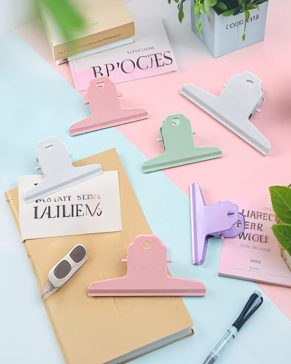 4PCS Extra Large Binder Clips Metal Bulldog Clips Large Paper Clamps Holder Chip Clips for Home School Office Drawing Bag 3inch