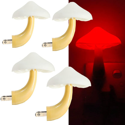 AUSAYE Sensor LED Night Light Plug in Wall Lamp, Energy Saving NightLight Cute Mushroom Night Lights for Adults Kids Bedroom,Bathroom,Toilet, Stairs, Kitchen,Hallway Corridor Warm White