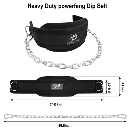 Dip Belt for Weight Lifting: Dip Belt with Heavy Duty Steel Chain for Weighted Dips, Pull Ups, Squats - Weighted Dip Belt for Strength Training Gym Home