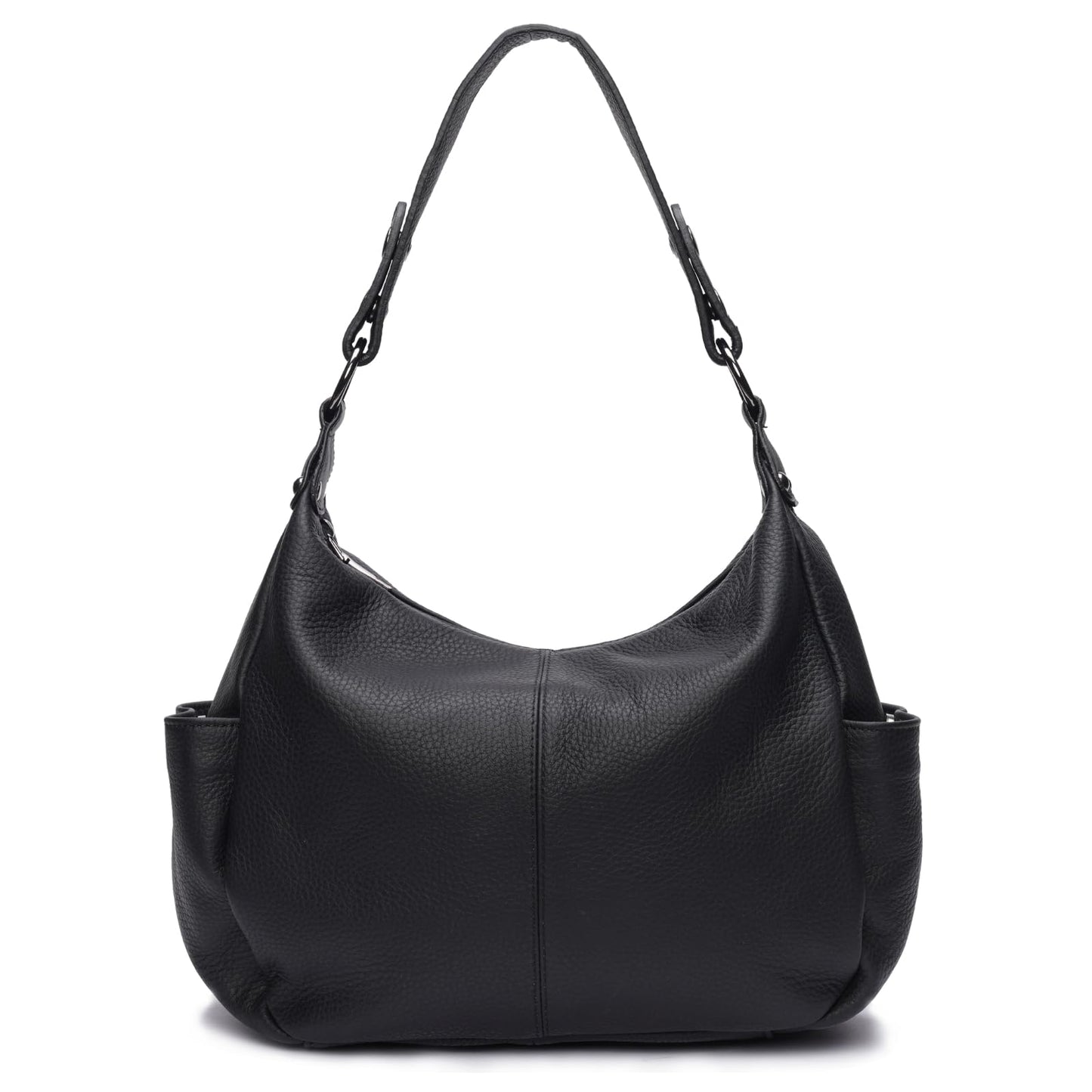 Genuine Leather Purses for Women Black Hobo Bag Work & Casual Crossbody Handbag with Two Adjustable Straps
