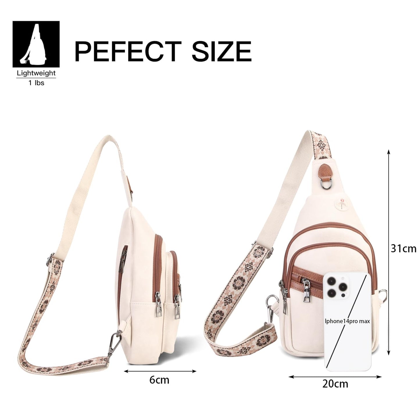 HiChiclife Sling Bag for Women Crossbody Bags for Women Trendy Crossbody purse Fanny Pack Chest Bag for Travel