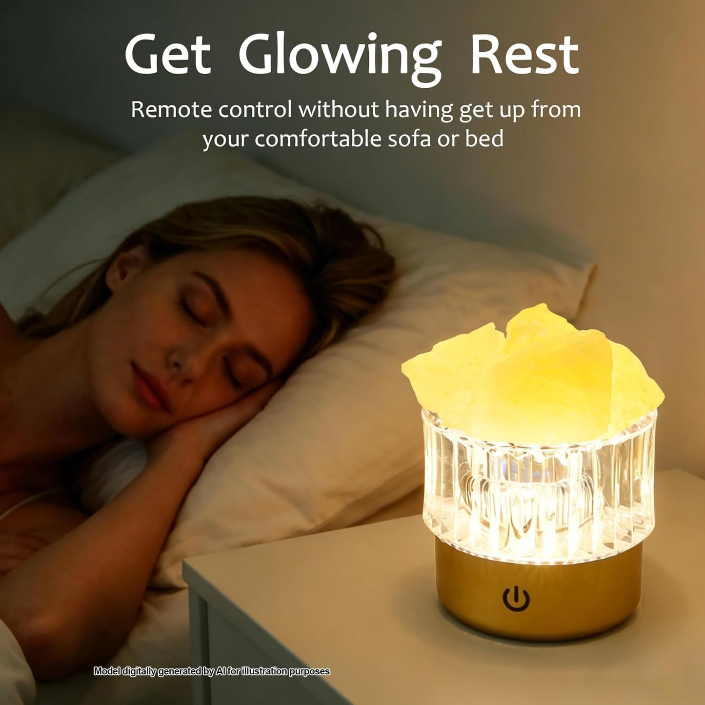 MYDAYS&DESIGN Yellow Crystal Lamp Natural Citrine Lamp, LED Light Dimmer with 3 Levels Cordless, Rocks Lamp Night Light Rechargeable for Room Home Decor Relaxation Ambiance (Yellow)