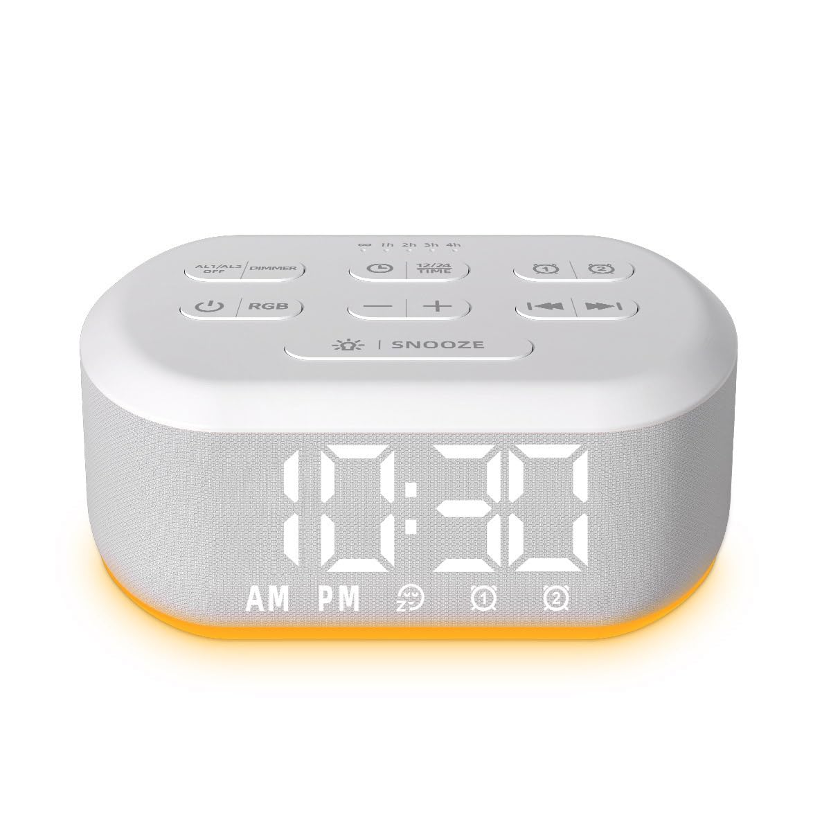 Small Digital Alarm Clock for Bedrooms Sound Machine with 30 Soothing Sound Plug in Bedside Clock with Night Light Noise Machine Battery Backup 15 Wake up Sound Clock for Teen Kid Heavy Sleeper Snooze