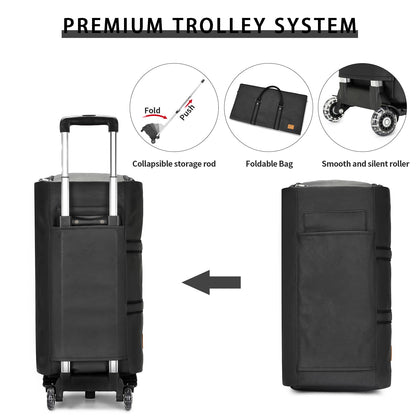 seyfocnia Rolling Garment Bag,Wheeled Garment Bag for Travel with Wheels Overnight Bags with Wheels Carry On Garment Bag with Shoe Compartment Suitcase Convertible Garment Duffle Bag-Black