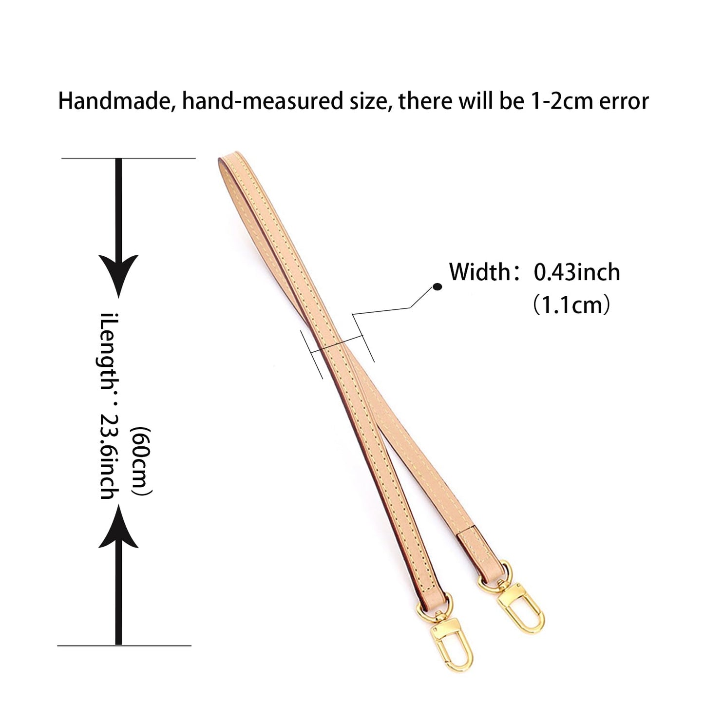 BEUDW Vachetta Leather Crossbody Strap for SPEEDY L V Handbag Replacement Shoulder Strap