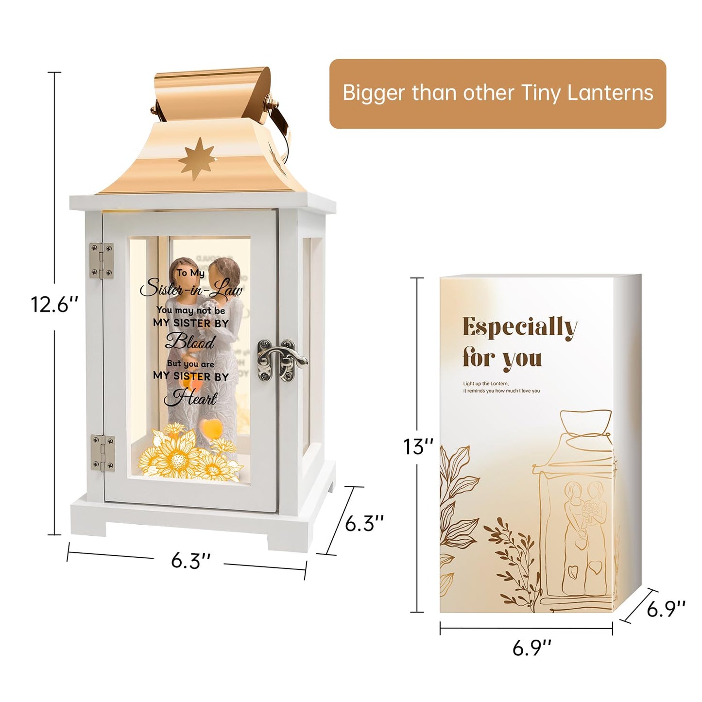 Sister in Law Gifts, Gifts for Sister in Law Birthday Christmas Mother's Day Wedding Gifts Lantern