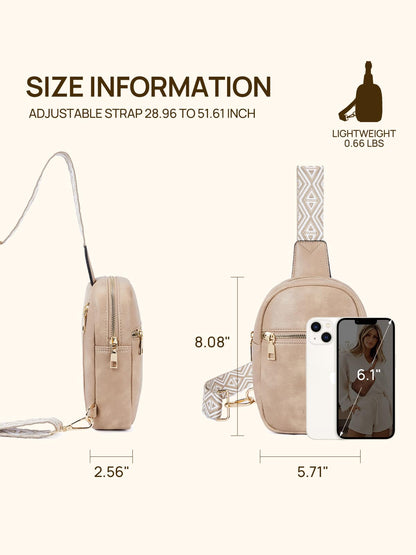 Telena Crossbody Sling Bags for Women, PU Leather Fanny Packs Cross Body Bag for Woman