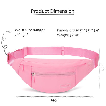 MAXTOP Large Fanny Pack Waist Purses for Women Trendy Cross body Bags with Adjustable Strap Passport Holder Bag for Theme Park Shopping Traveling Running (Barbie Pink)