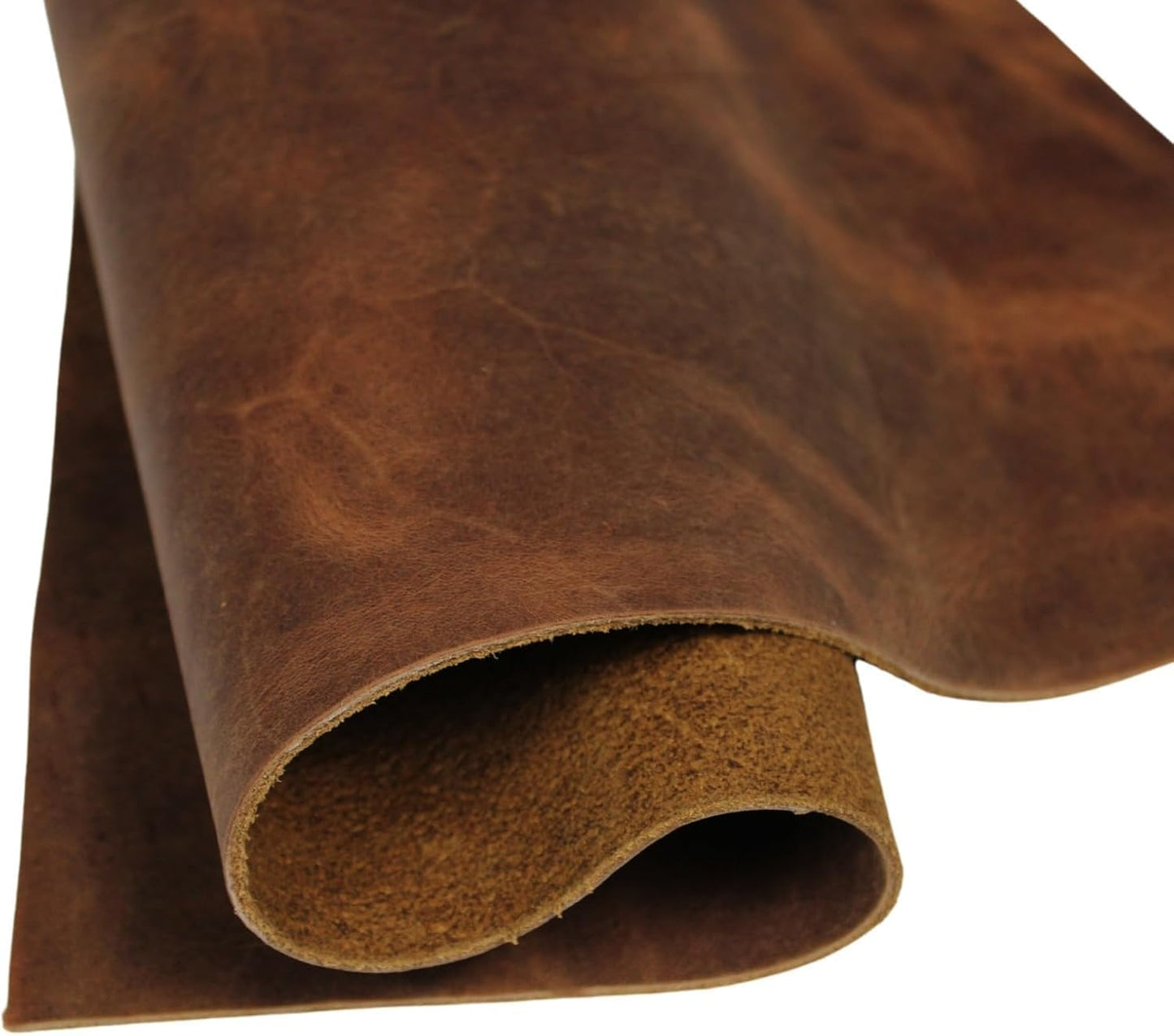 Genuine Cowhide Leather Brown Color 12'' X 24" Sheets for Crafts 1.8-2.0 mm Thickness Pre Cut Pieces for Tooling, Art, Sewing, Hobby for Cutting and Engraving Machines