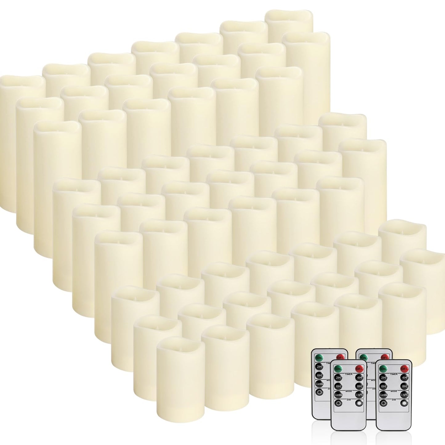 fclayvts 60-Pack LED Flameless Candles with Remote Control - Perfect for Parties, and Special Occasions (Three Sizes)