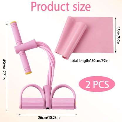 Pedal Resistance Band, Multifunction Pull Up Assistance Bands, 6 Tube Foot Pedal and Handles for Full Body Strength Training, Space-Saving Exercise Solution Home Workout Equipment