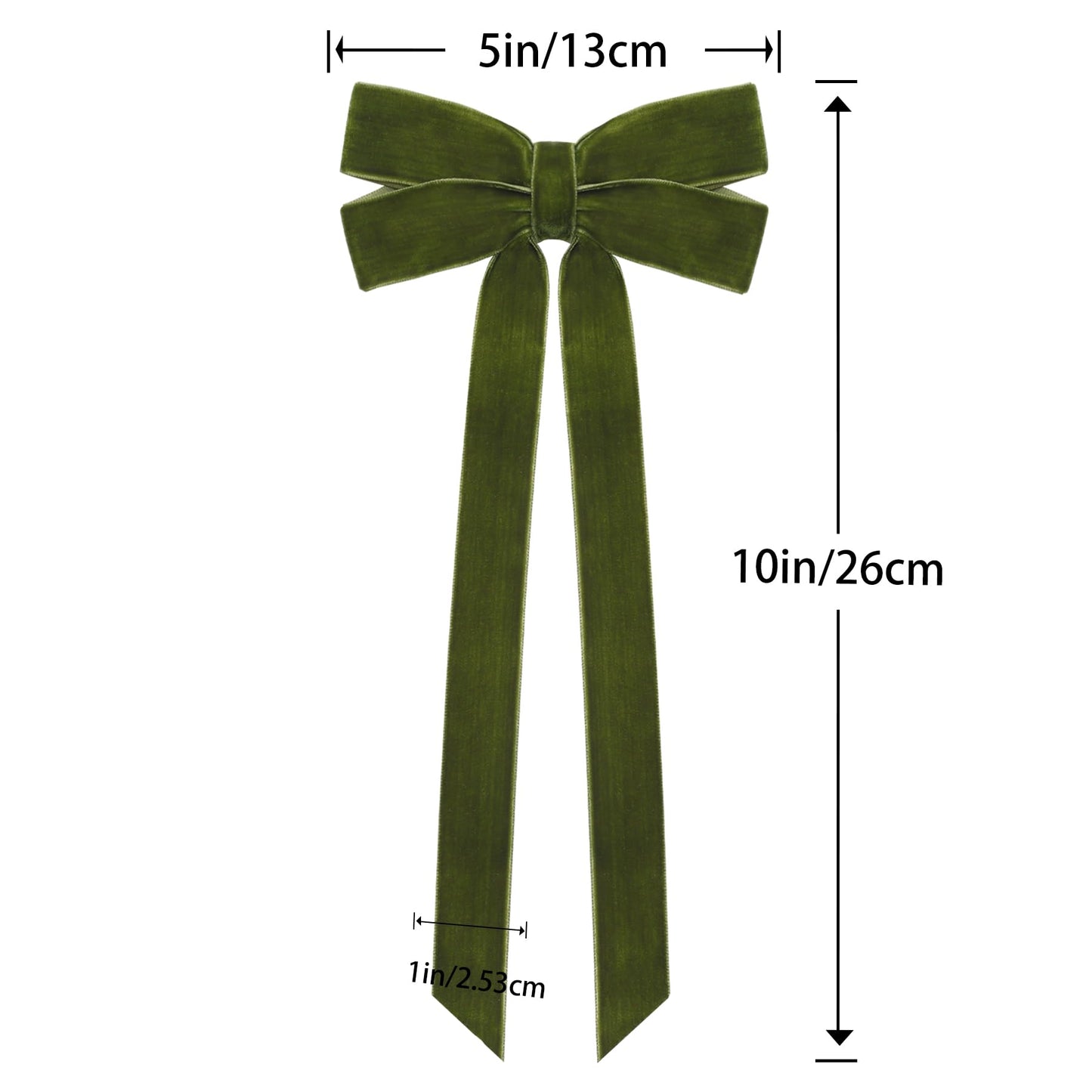 12Pcs Green Velvet Ribbon Bows Christmas Tree Decorations,5in x 10in St Patricks Day Ornaments for Tree Home Party Front Door Wreath Garland Holiday Decor