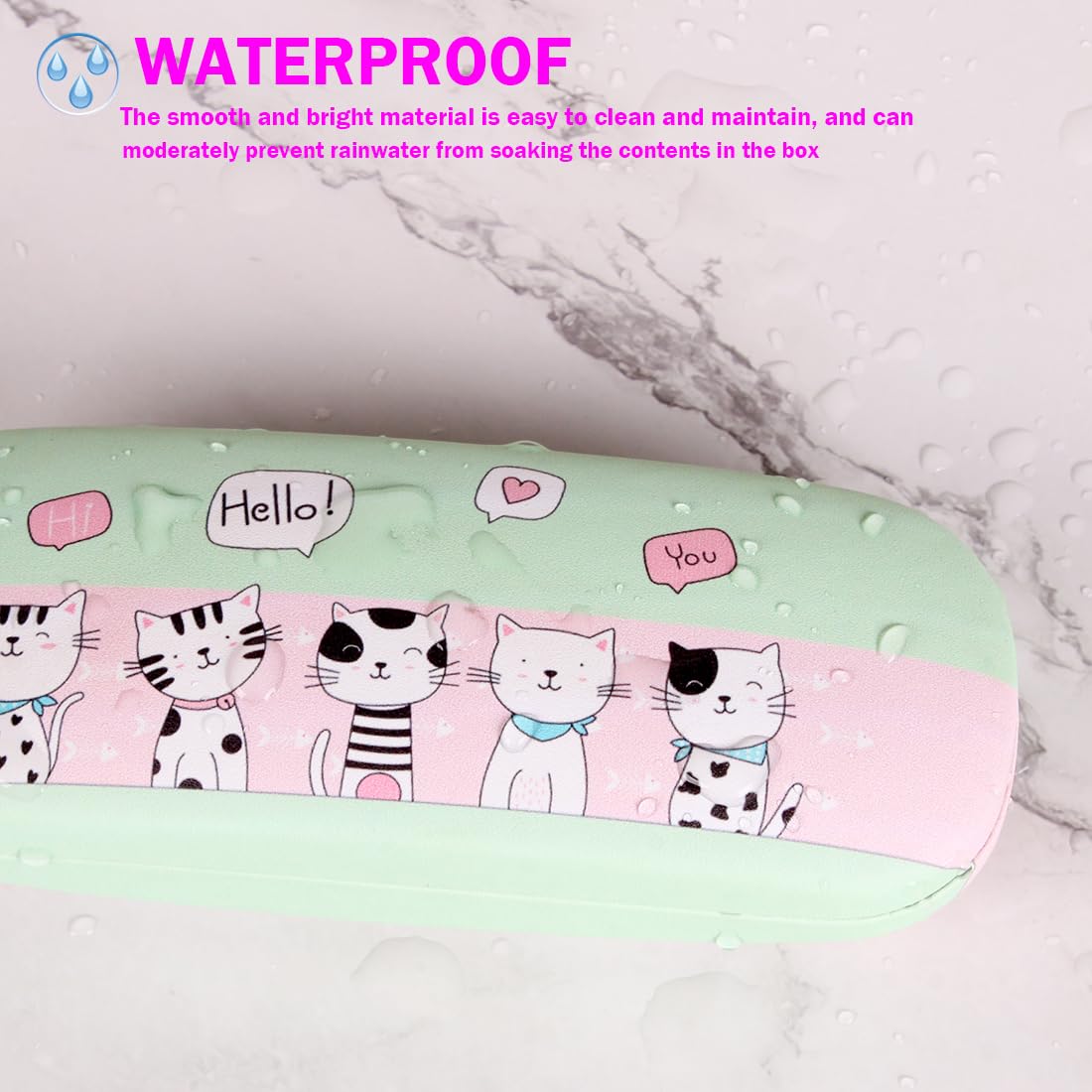 ADBGV 3Pcs Cute Cartoon Hard Shell Eyeglasses Cases Protective Case with Glasses Cloth Storage Box Eyewear Retainer Holder for Girl Teen
