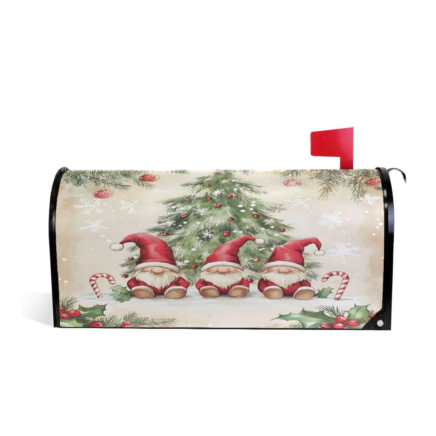 ALAZA Cute Christmas Gnomes Magnetic Mailbox Cover MailWraps Garden Yard Home Decor for Outside Standard Size-18"x 20.8"