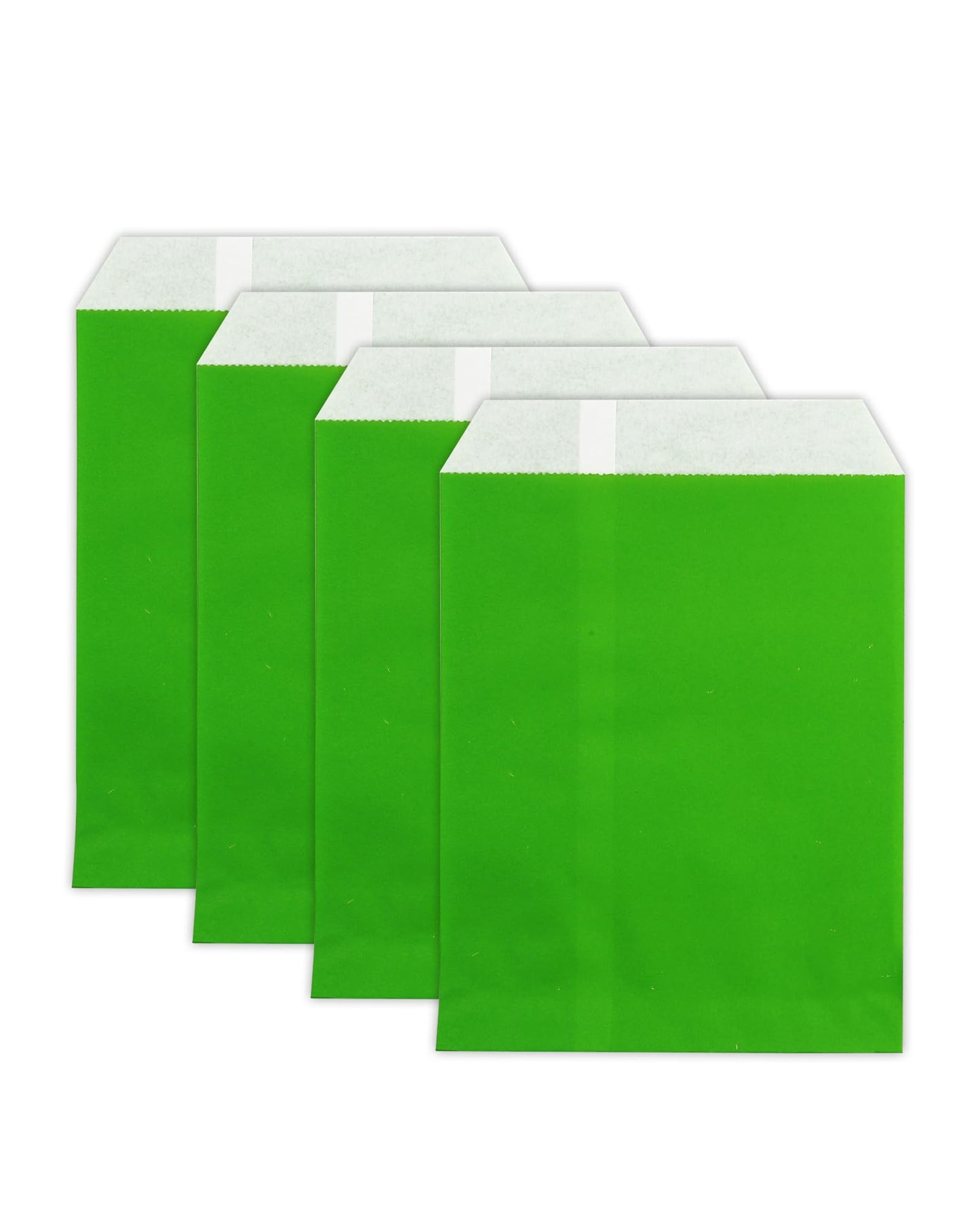 KEYYOOMY 4x6 Inch Paper Treat Bags Green Candy Bags 100 Pack Candy Buffet Bag Small Paper Cookie Bag for Halloween Christmas Party (100 CT, 4x6 Inch)