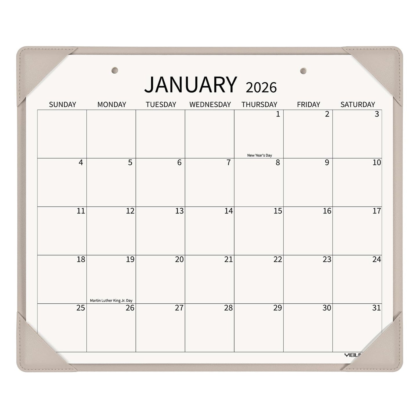 Yibukiu Desk Calendar 2026 with Desktop Mat, 18 Months Flat Desk Pad Calendar January 2026 to June 2027, Medium 14 x11 inch Monthly Wall Calendar for Home Office School (Apricot)