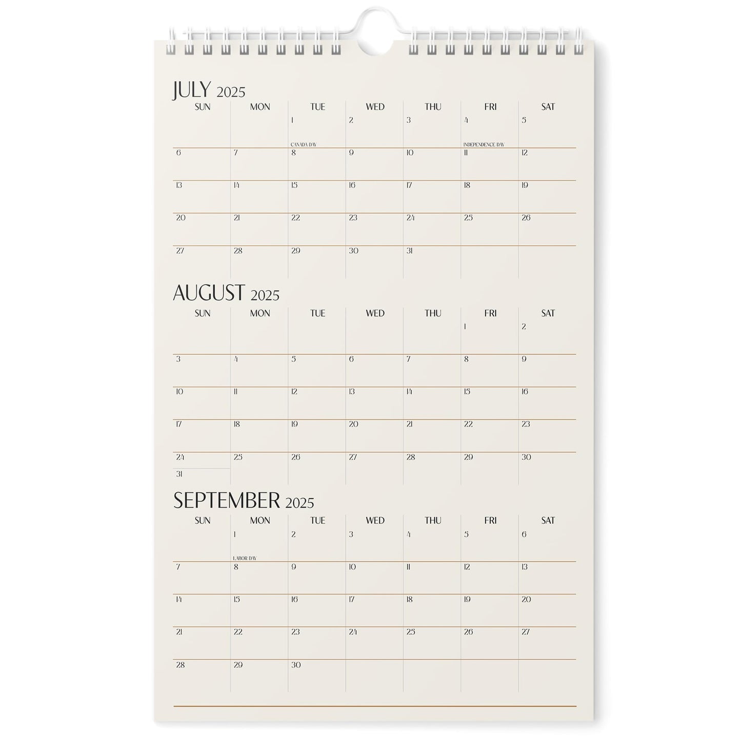Karto 3 Month Wall Calendar 2025-2026 - Vertical 11x17 inch July 2025 to December 2026 - Boost Your Productivity and Easy Planning with the Aesthetic Monthly Calendar - Beige