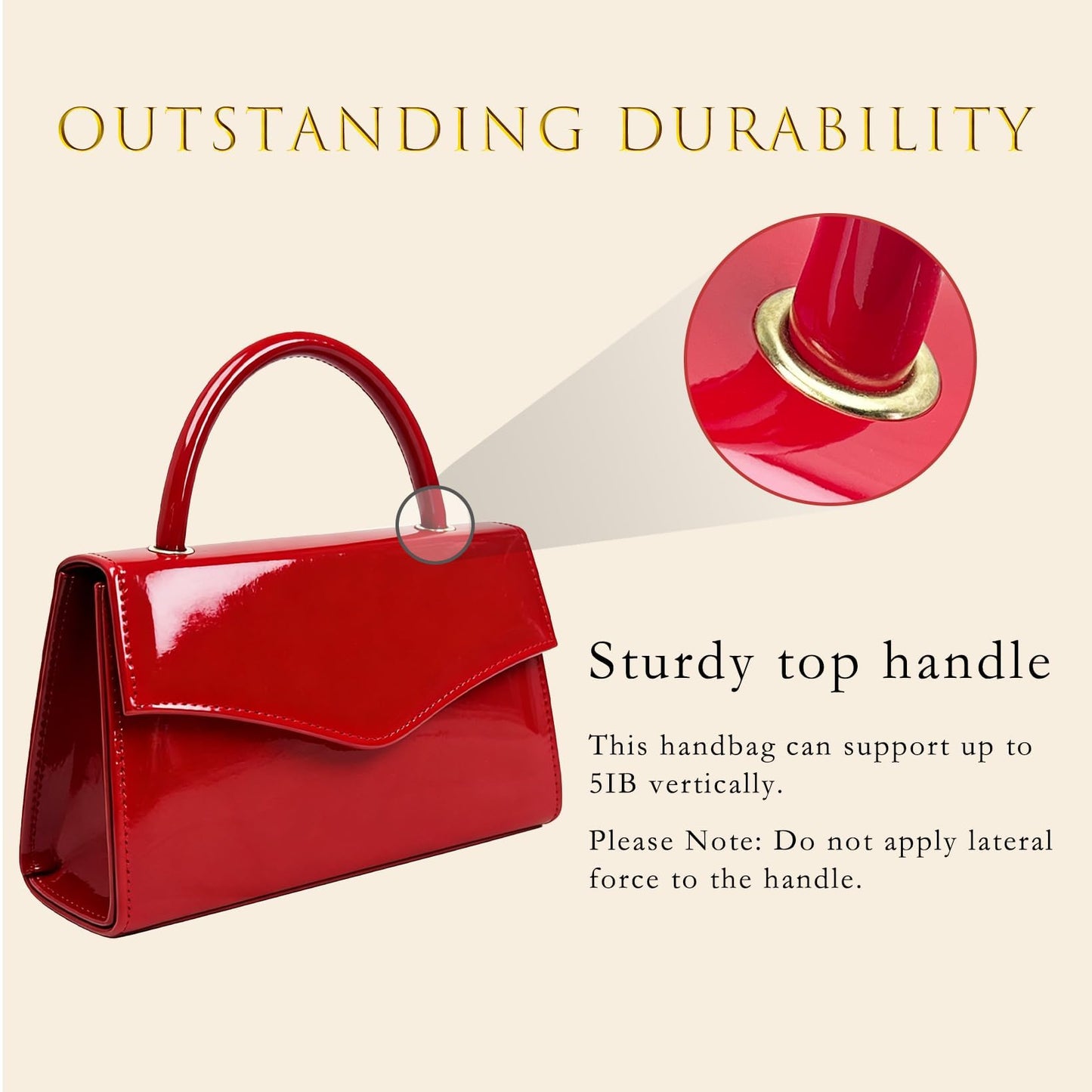 BYWAUQI Evening Clutch Purses for Women Patent Leather Purse Black Clutch for Formal Prom Wedding Party Brida Cocktail(Red)