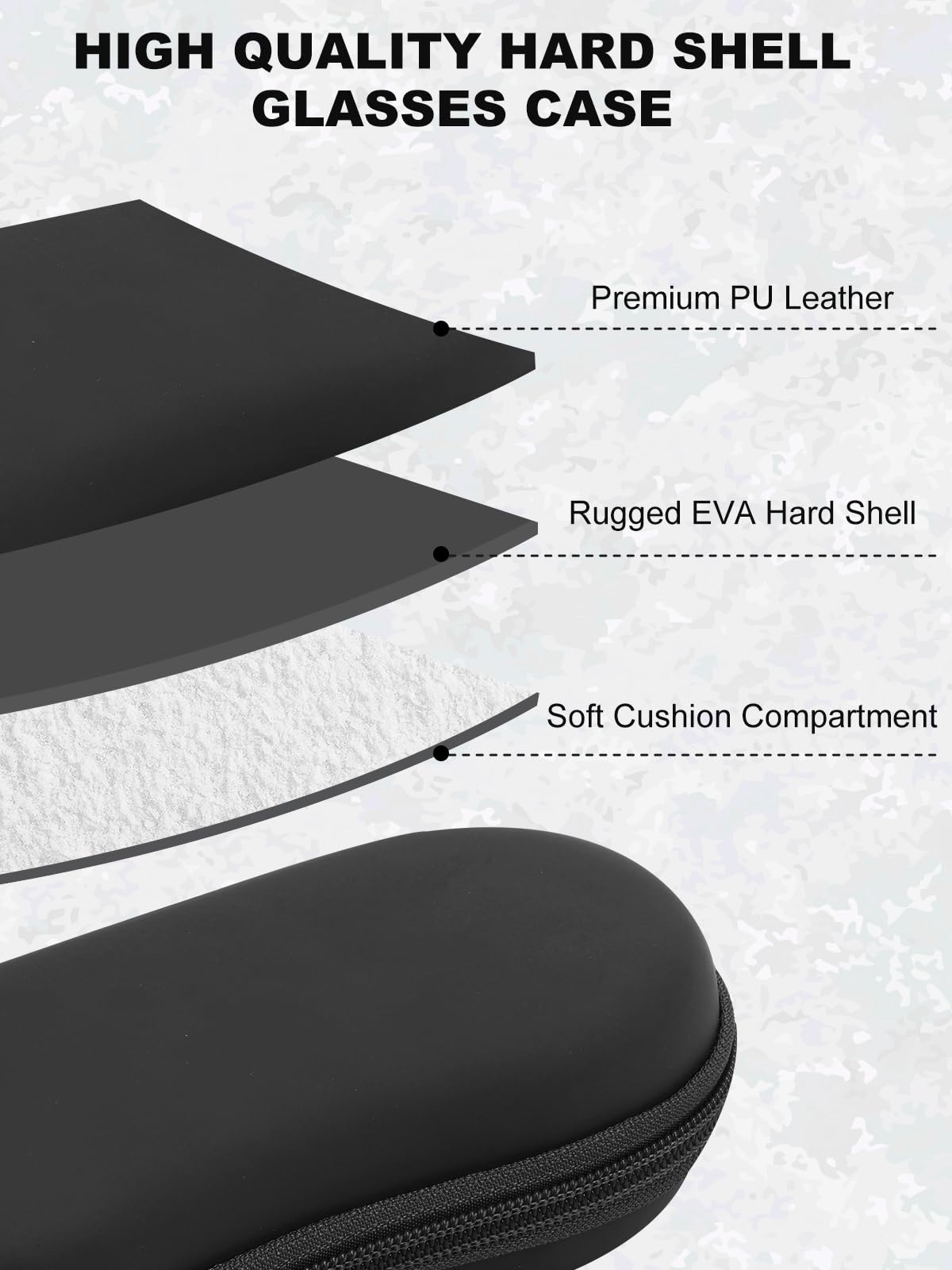 CORVIDA Double Glasses Case Hard EVA Shell Dual Eyeglasses Case Travel Sunglasses Organizer Includes Microfiber Cloth & Mini Screwdriver (Black)