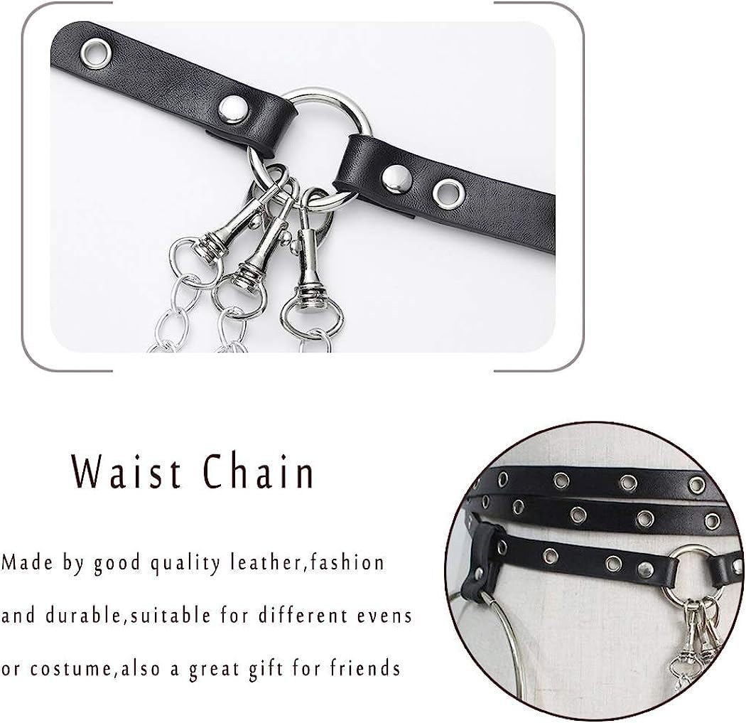 Punk Leather Body Chains Sexy Body Harness Chains Waist Chain Rave Nightclub Party Body Jewelry for Women