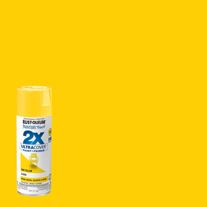 Rust-Oleum 334046-6PK Painter's Touch 2X Ultra Cover Spray Paint, 12 oz, Gloss Sun Yellow, 6 Pack