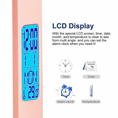 Multifunctional LED Desk Lamp with Wireless Charger,USB Charging Port,Clock,Phone Holder,Desk Lamps for Home Office,Eye-Caring Reading Lamp,Study Lamp for Boys,Girls,Teens,White