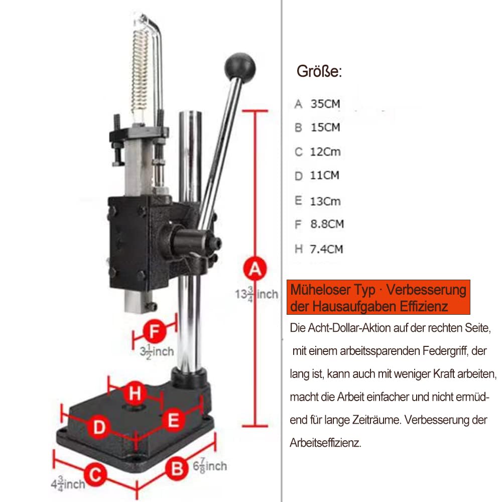 Leather Hole Puncher Hand Punching Machine Manual Press Puncher Punch Tools for DIY Craft (with Chuck, PP Plate, 4* Leather Prong Punch,7*Circular Punch)