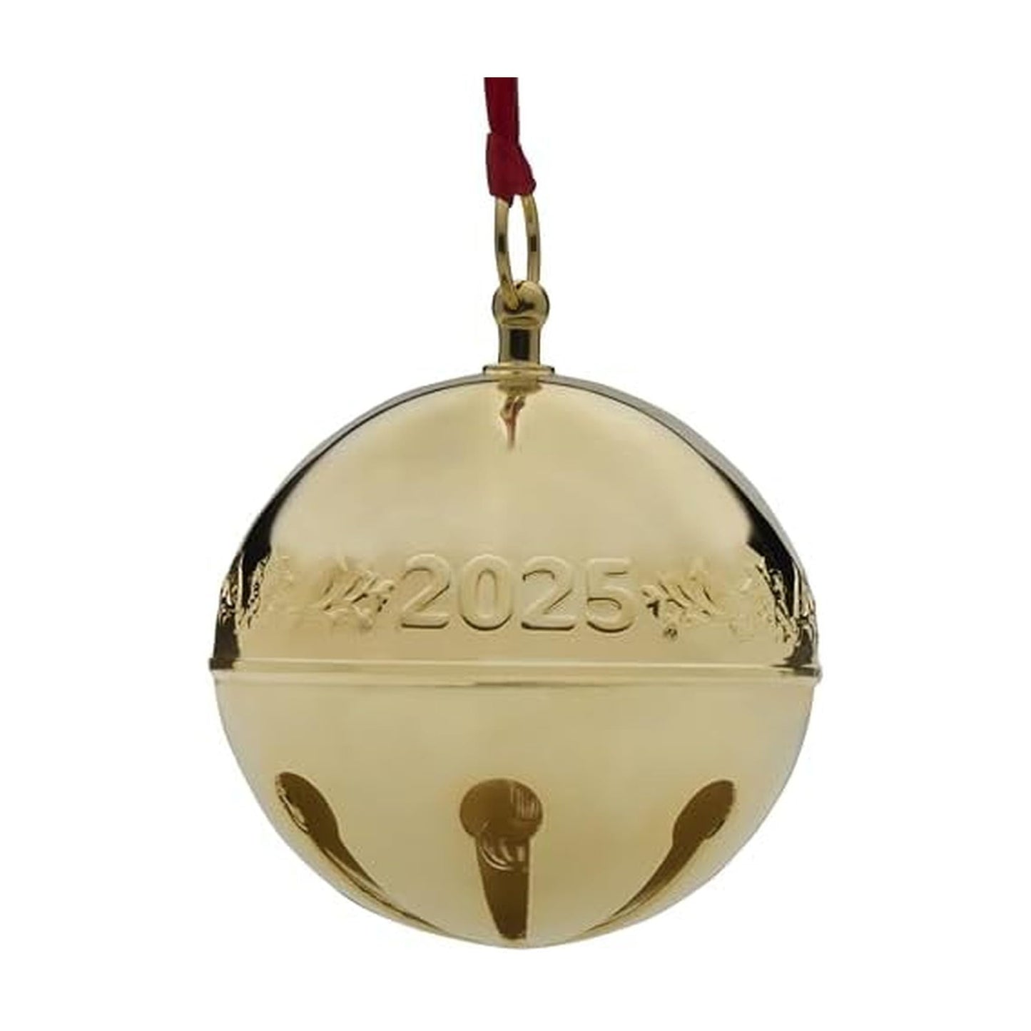 Wallace 2025 Gold-Plated Sleigh Bell Ornament 36th Edition - Cardinals and Poinsettias Annual Collectible - Handcrafted Holiday Bell with Gift Box, Ribbon and Velvet Pouch