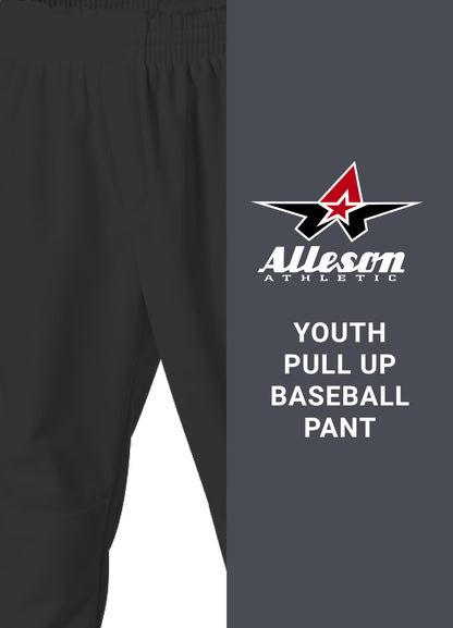 Alleson Athletic Youth Pull on Baseball Pants, Black, Medium