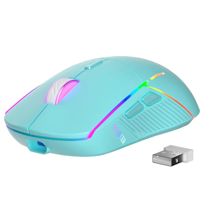 FFJ Wireless Gaming Mouse, 24000 DPI, Tri-Mode 2.4G/USB-C/Bluetooth 5.3 Gaming Mouse Wireless, RGB Programmable Mouse Gamer, 75Hrs Battery Life, Rechargeable Gaming Mice for PC, Mac, PS5, Xbox - Black
