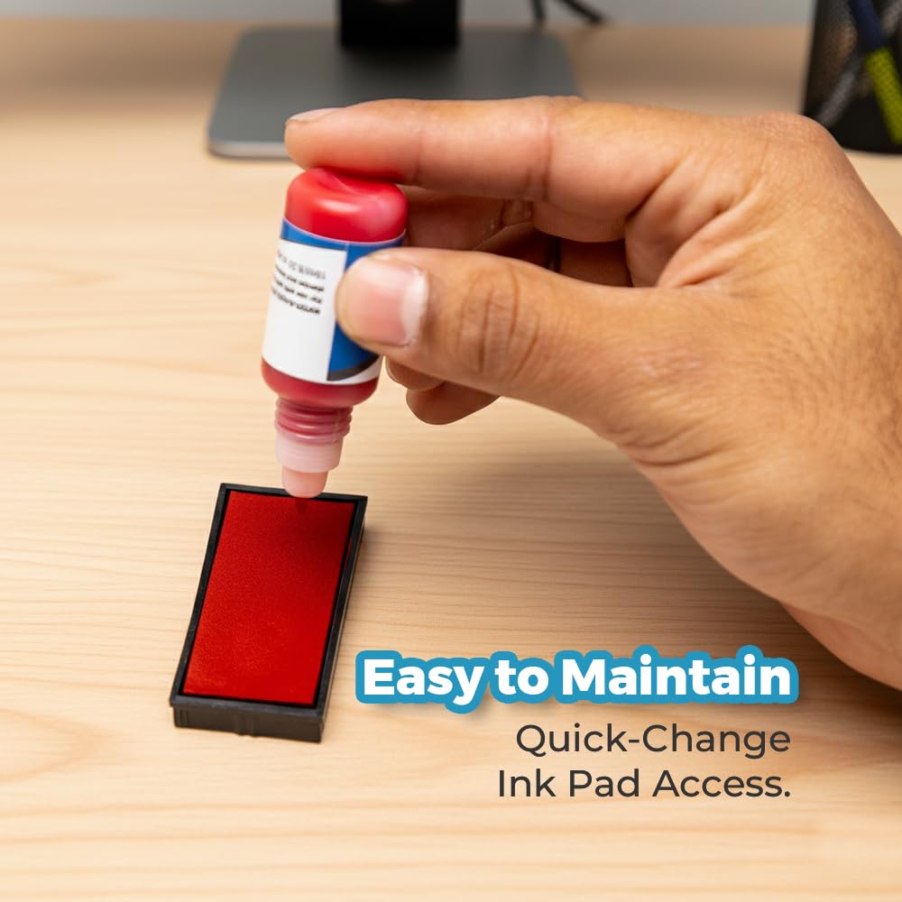 TIME Sensitive DOCUMENTS Enclosed Self Inking Rubber Stamp (Red Ink) - Large