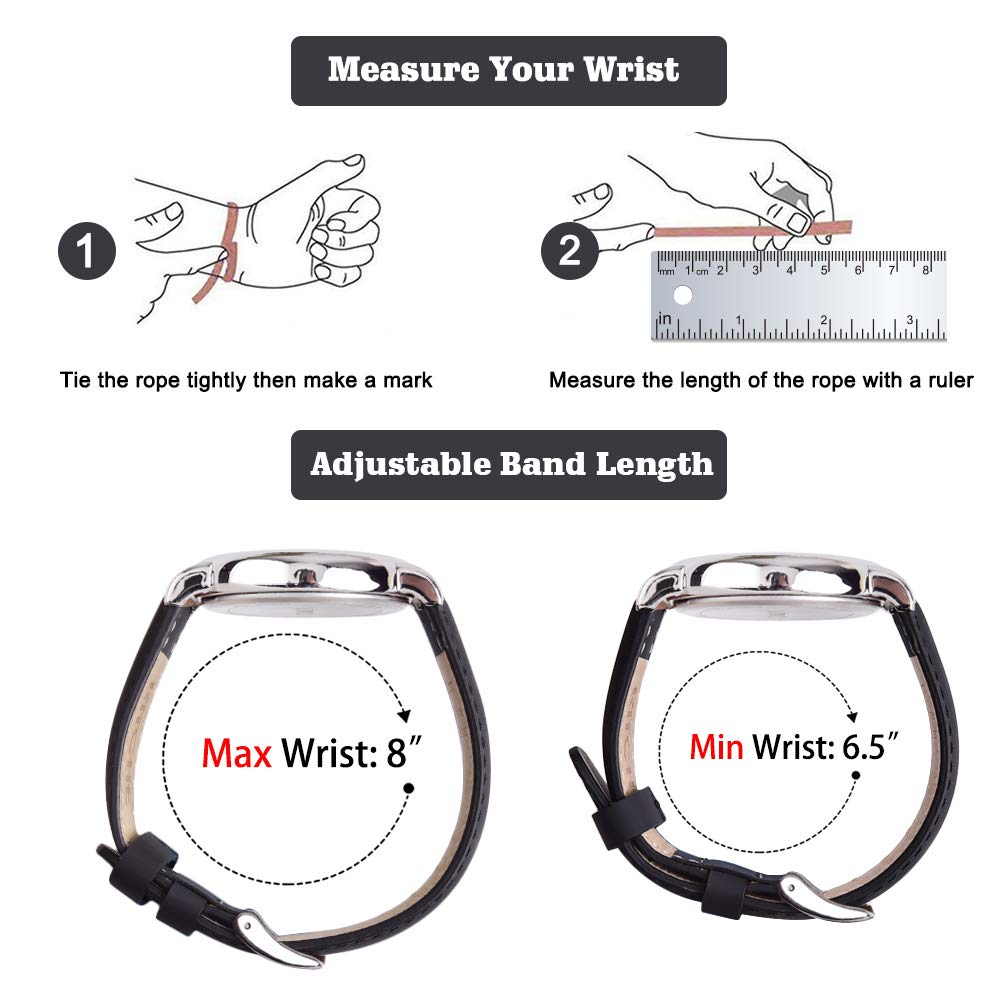 Ritche Genuine 24mm Leather Watch Band Classic Vintage Quick Realease Watch Bands for Men Women Compatible with Timex Expedition Fossil Seiko Black Watch Strap, White Elephant Gifts, Stocking Stuffers for Men, Father's Day gifts
