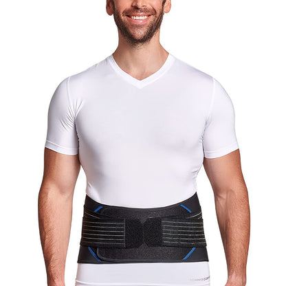 Tommie Copper Pro-Grade Adjustable Support Back Brace and Posture Corrector, Breathable Flex Stability Straps for Lumbar Support, Posture & Muscle Support - Unisex, Black - Large/X-Large