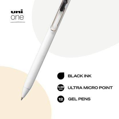 Uniball Gel Pen 12 Pack, 0.38mm Ultra Micro Black Ink, Smooth Writing Office Supplies