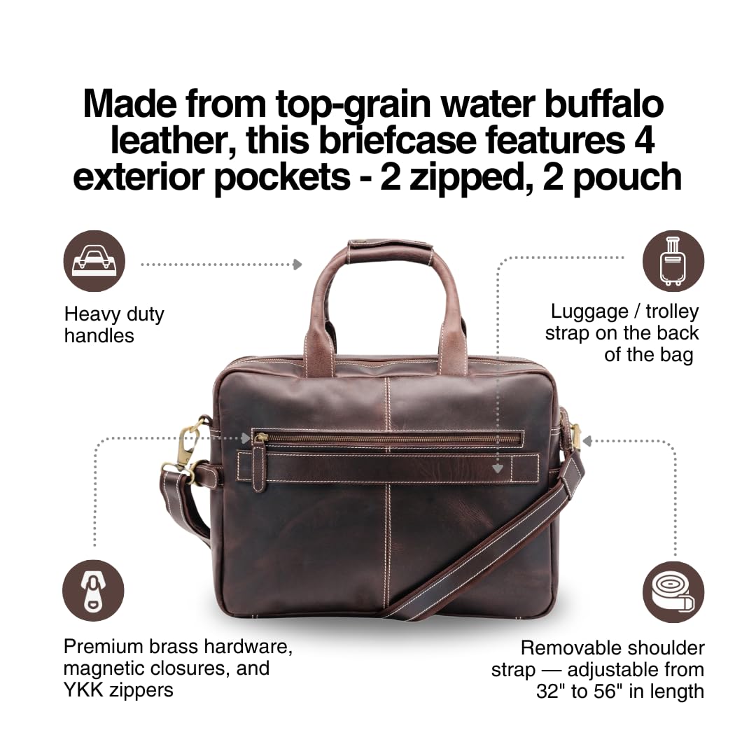 Buffalo Leather Pilot Bag (Dark Walnut)