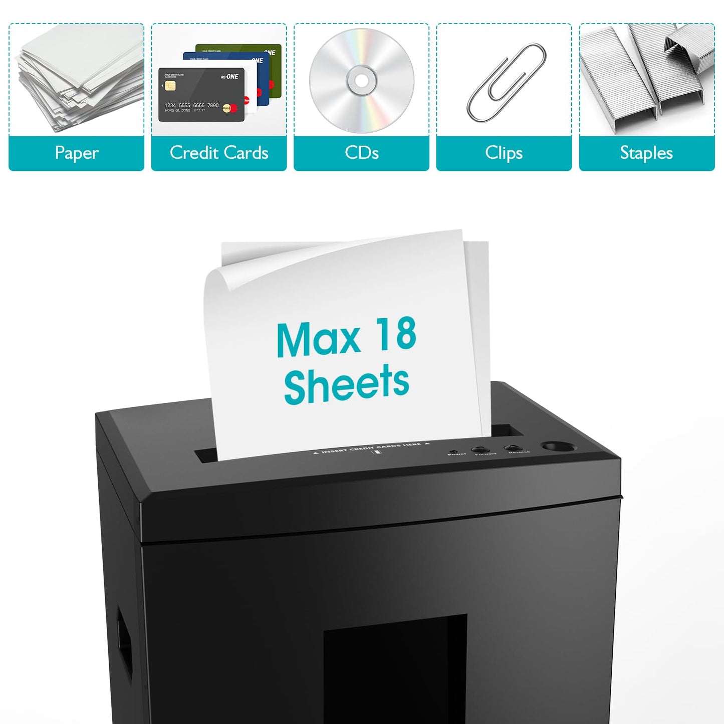 WOLVERINE 18-Sheet Shredders for Home Office Heavy Duty P-4 Security Level Crosscut Paper Shredder Paper/CD/Card Ultra Quiet Paper Shredder for Home with 6 Gallons Pullout Waste Bin SD9113(Black ETL)