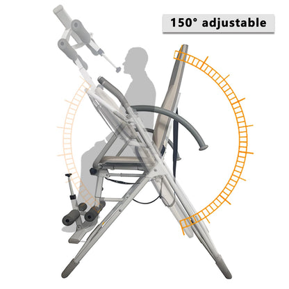 Inversion Table with Adjustable Backrest and Ankle Support, Comfortable Cushioned Seat, Safety Belt, Foldable Exercise Equipment
