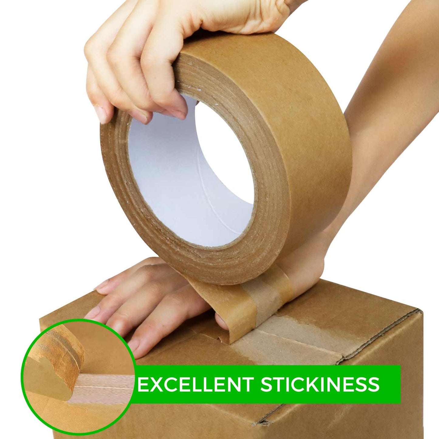 KMLYDGS 6 Rolls (2 inch x 55 Yard) Heavy Duty Kraft Paper Packing Tape – Premium Brown Packing Tape That's eco-Friendly, writable, and Perfect for Packing, Sealing & Masking