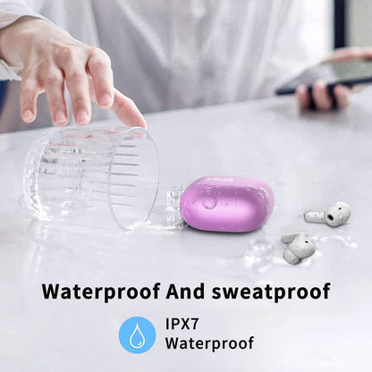 Wireless Earbuds, 2026 Bluetooth 5.4 Ear Buds in Ear with 4 ENC Noise Cancelling Mic, New Wireless Earphones HiFi Stereo Deep Bass 40H Playtime, In-Ear Bluetooth Earbuds LED Display IP7, Violet