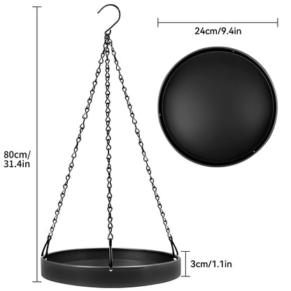 PIKAMAO Plant Hanger Indoor Outdoor, Hanging Planter Baskets for Plants, Metal Window Plant Hanger, Black Hanging Plant Shelf, 2 Pack